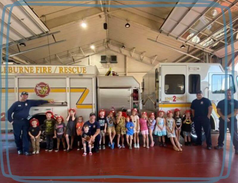 Student group touring Cleburne Fire Department